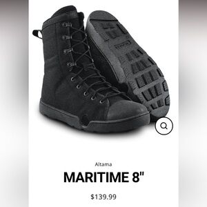 Altama Black Maritime 8" Men's Boots